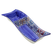 Load image into Gallery viewer, Portuguese Azulejo Ceramic Divided Serving Dish with Blue Design
