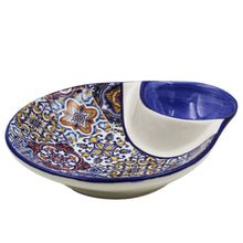 Load image into Gallery viewer, Traditional Blue Tile Azulejo Large Olive Dish with Pit Holder
