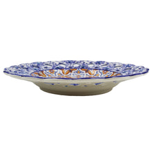 Load image into Gallery viewer, Hand-Painted Traditional Floral Blue and Orange Tile Azulejo 11&quot; Decorative Plate
