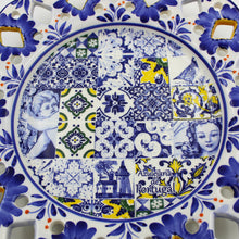 Load image into Gallery viewer, Hand-Painted Traditional Portuguese Blue Floral Tile Azulejo 11&quot; Decorative Plate
