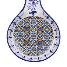 Load image into Gallery viewer, Hand-painted Portuguese Floral Tile Azulejo Ceramic Spoon Rest
