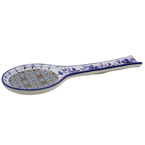 Hand-painted Portuguese Floral Tile Azulejo Ceramic Spoon Rest