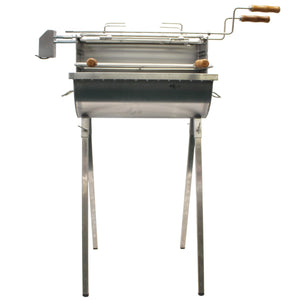 Aisi 304 Stainless Steel BBQ Grill with Motor and Accessories, Handmade and Welded in Portugal