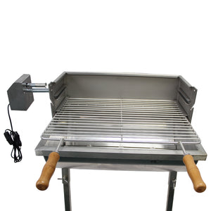 Aisi 304 Stainless Steel BBQ Grill with Motor and Accessories, Handmade and Welded in Portugal