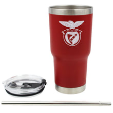 Load image into Gallery viewer, Benfica Thermal Insulated Travel Mug with Lid and Straw, Stainless Steel
