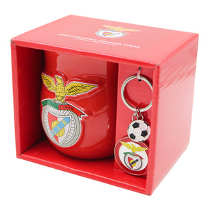 Officially Licensed Benfica Mug and Keychain Set in Gift Box - Red Mug & Keychain with Benfica Logo