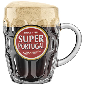 Super Portugal Clear Glass Beer Mug, 16 oz.