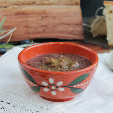 Load image into Gallery viewer, Hand-Painted Portuguese Caldo Verde Terracotta Soup Bowls with Saucers - Set of 4
