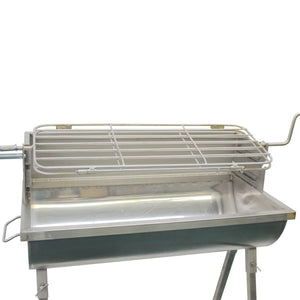 Aisi 304 Stainless Steel Large BBQ Grill with Motor and Accessories, Handmade and Welded in Portugal