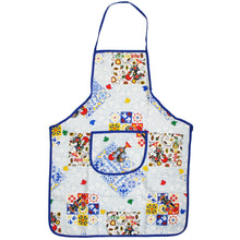 Load image into Gallery viewer, Portuguese Kitchen Apron with Barcelos Rooster and Azulejo Tile Design with Front Pocket
