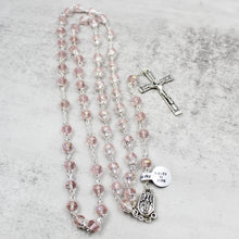 Load image into Gallery viewer, Our Lady of Fatima Rosary with Light Pink Beads, Medallion, and Case
