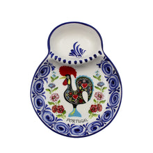 Load image into Gallery viewer, Hand-painted Decorative Ceramic Portuguese Blue Floral and Rooster Olive Dish
