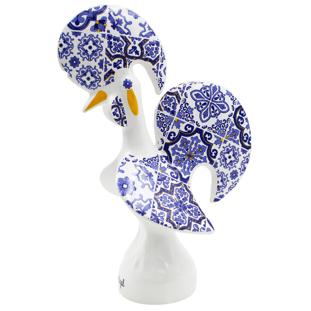 Traditional Portuguese Blue & White Tile Azulejo Ceramic Good Luck Rooster