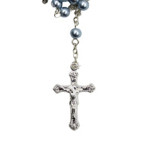 Load image into Gallery viewer, Our Lady of Fatima Made in Portugal Blue Pearl Shiny Beads Rosary
