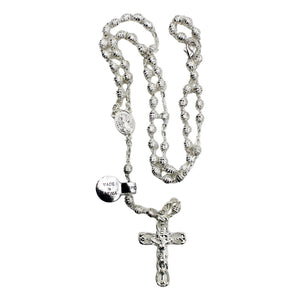 Silver Plated Circular Beads Made in Portugal Our Lady of Fatima Religious Necklace