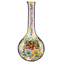 Load image into Gallery viewer, Hand-painted Decorative Ceramic Portuguese Yellow Floral Spoon Rest
