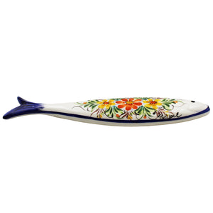 Hand-painted Floral Ceramic Decorative Portuguese Sardine