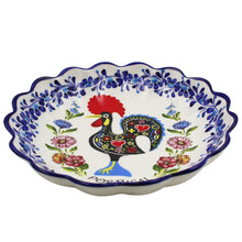 Load image into Gallery viewer, Traditional Rooster Galo Barcelos Floral Ceramic Salad Bowl
