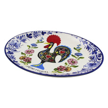 Load image into Gallery viewer, Traditional Rooster Galo Barcelos Floral Ceramic Oval Platter
