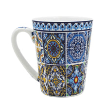 Load image into Gallery viewer, Traditional Blue Tile Azulejo Portuguese Ceramic Coffee Mug with Coaster
