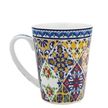 Load image into Gallery viewer, Traditional Blue Multicolor Tile Azulejo Portuguese Ceramic Coffee Mug with Coaster
