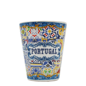 Traditional Portuguese Icons Tile Azulejo Ceramic Shot Glasses, Set of 4