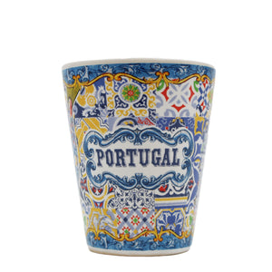 Traditional Portuguese Icons Tile Azulejo Ceramic Shot Glasses, Set of 4