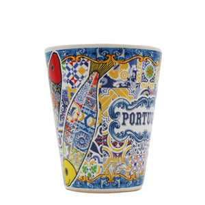 Traditional Portuguese Icons Tile Azulejo Ceramic Shot Glasses, Set of 4