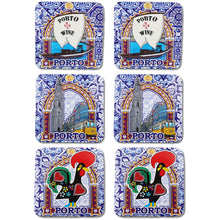 Load image into Gallery viewer, Porto Portugal Cityscape Coaster Set - 6 Piece Collection with Traditional Porto Imagery
