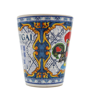 Traditional Portuguese Icons Ceramic Shot Glasses, Set of 4