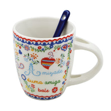 Load image into Gallery viewer, Traditional Portugal Viana Heart Ceramic Espresso Cup with Stirring Spoon and Gift Box
