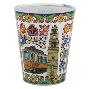 Traditional Porto Portugal Tile Azulejo Shot Glasses, Set of 2