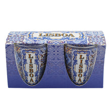 Load image into Gallery viewer, Traditional Lisboa Portugal Blue Tile Azulejo Shot Glasses, Set of 2
