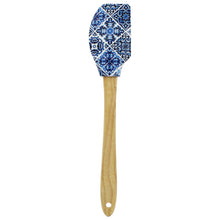 Load image into Gallery viewer, Portuguese Blue &amp; White Azulejo Silicone Baking Spatula with Wooden Handle
