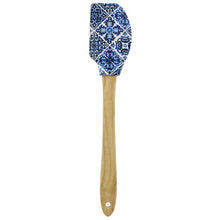 Load image into Gallery viewer, Portuguese Blue &amp; White Azulejo Silicone Baking Spatula with Wooden Handle
