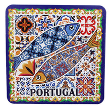 Load image into Gallery viewer, Portuguese Themed Coaster Set - 6 Piece Collection with Tile Azulejo, Rooster &amp; Sardine Design
