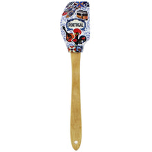 Load image into Gallery viewer, Portuguese Icons Azulejo Silicone Baking Spatula with Wooden Handle
