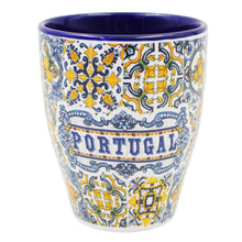 Load image into Gallery viewer, Algarve Colorful Azulejo Pattern Ceramic Mug with Integrated Spoon
