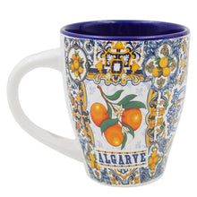 Load image into Gallery viewer, Algarve Colorful Azulejo Pattern Ceramic Mug with Integrated Spoon
