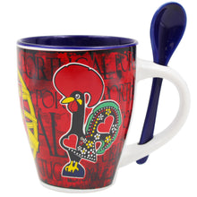 Load image into Gallery viewer, Portuguese Armillary Sphere &amp; Rooster - Ceramic Mug with Spoon Set
