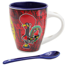 Load image into Gallery viewer, Portuguese Armillary Sphere &amp; Rooster - Ceramic Mug with Spoon Set
