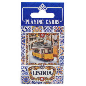 Lisboa Playing Cards with Azulejo Tile and Yellow Tram Design