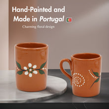 Load image into Gallery viewer, João Vale Hand-Painted Traditional Terracotta Mugs, Set of 4
