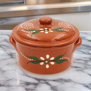 João Vale Hand-painted Traditional Clay Terracotta Cazuela Cooking Pot With Lid