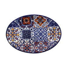 Load image into Gallery viewer, Portugal Tile Azulejo Themed 8&quot; Oval Platter, Serving Platter
