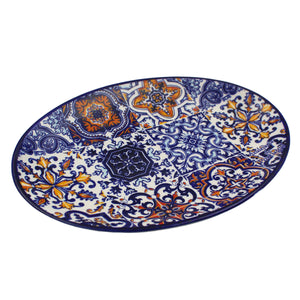 Portugal Tile Azulejo Themed 8" Oval Platter, Serving Platter