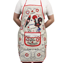 Load image into Gallery viewer, 100% Cotton Traditional Portuguese Rooster &amp; Sardine Kitchen Apron, Various Colors
