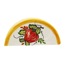 Load image into Gallery viewer, Hand-Painted Portuguese Pottery Clay Terracotta Colored Napkin Holder
