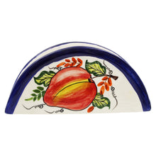 Load image into Gallery viewer, Hand-Painted Portuguese Pottery Clay Terracotta Colored Napkin Holder
