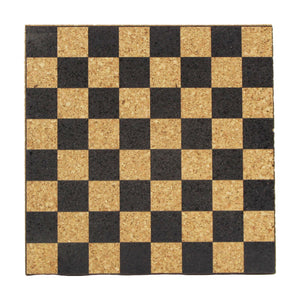 Portuguese Natural Cork Checkers Themed Trivet